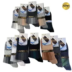 جوراب نیم ساق مردانه طرح خطی ❤️ | بسته 12 عددی