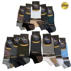 جوراب مچی مردانه طرح رینگی سه رنگ ❤️ | بسته 12 عددی