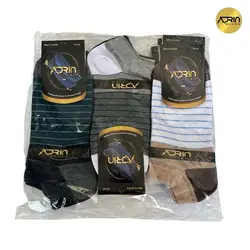 جوراب مچی مردانه طرح رینگی سه رنگ ❤️ | بسته 12 عددی