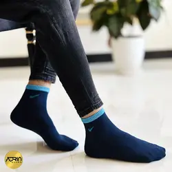 جوراب نیم ساق مردانه طرح نایک کش انگلیسی ❤️ | بسته 12 عددی