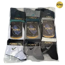 جوراب نیم ساق مردانه طرح نایک کش انگلیسی ❤️ | بسته 12 عددی