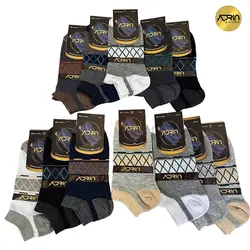 جوراب مچی مردانه طرح لوزی ❤️ | بسته 12 عددی