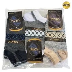 جوراب مچی مردانه طرح لوزی ❤️ | بسته 12 عددی