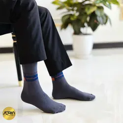 جوراب مردانه ساق دار طرح مستطیل خطی ❤️ | بسته 12 عددی