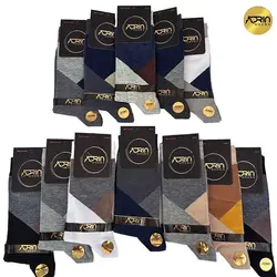 جوراب مردانه ساق دار طرح مثلثی ❤️ | بسته 12 عددی