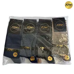 جوراب مردانه ساق دار طرح خط ریز ❤️ | بسته 12 عددی