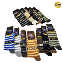 جوراب مردانه ساق دار طرح خط درشت ❤️ | بسته 12 عددی