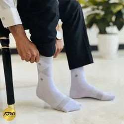 جوراب مردانه ساق دار طرح لوزی ❤️ | بسته 12 عددی