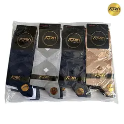 جوراب مردانه ساق دار طرح لوزی ❤️ | بسته 12 عددی