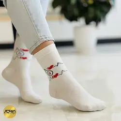 جوراب ساق دار زنانه طرح ضربان قلب ✔️ | بسته 12 عددی