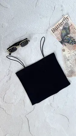 کراپ بند ماکارونی مشکی