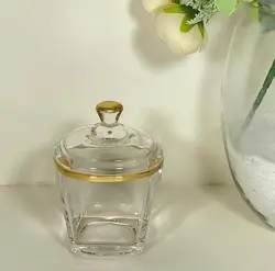 قندان استرلینگ لب طلا