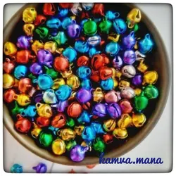 زنگوله چاکدار رنگی رنگی پک 10 عددی