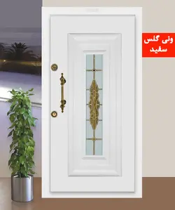 درب ضدسرقت مدل ونی گلس سفید