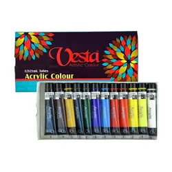 رنگ اکريليک وستا 12 رنگ 21 ميل