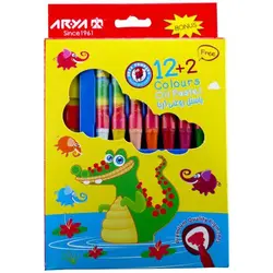 مداد شمعی 12 رنگ آریا