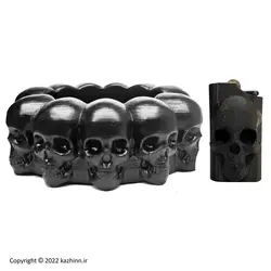 ست هدیه فندک و زیرسیگاری طرح اسکلت کد dp6109