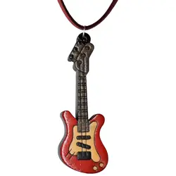 گردنبند چوبی طرح گیتار الکتریک کد b3211