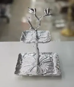 شیرینی خوری دو طبقه آلومینیومی