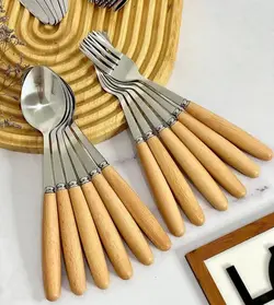 قاشق و چنگال دسته بامبو وارداتی