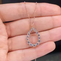گردنبند نقره عیار 925 | گردنبند نقره | سنگ جواهری | گردنبند زنانه | جواهری خانوم سنگی | کد 929
