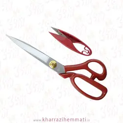 قیچی خیاطی قرمز دسته فلز 9 پین
