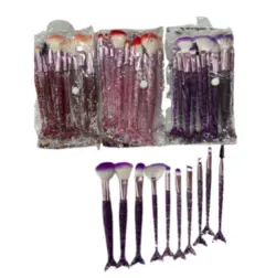 ست براش آرایشی پری دریایی ۱۰ عددی