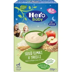 غذای کمکی هشت غله و سیب با شیر مخصوص شب هرو بیبی _ 200 گرم Hero Baby