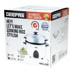 پلوپز ارام پز سه کاره اتوماتیک 10 نفره 2.2 لیتری جیپاس مدل GEEPAS GRC4326