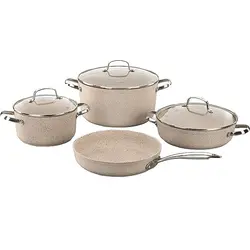 ست 7 پارچه قابلمه و ماهیتابه کورکماز ساخت ترکیه مدل Korkmaz Granita