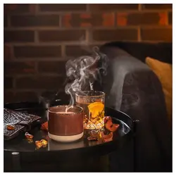 شمع معطر به همراه جاشمعی سرامیکی امبر و رز ایکیا مدل Ikea ROSENSLAN 905.482.41