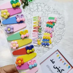 گلسر دخترانه وارداتی گلسر تق تقی جفتی مدل پاپیون فاکس و خرگوش در رنگ های متنوع کد9071