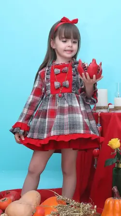 پیراهن دخترانه مدل دو‌پاپیونی آریسان 🍉