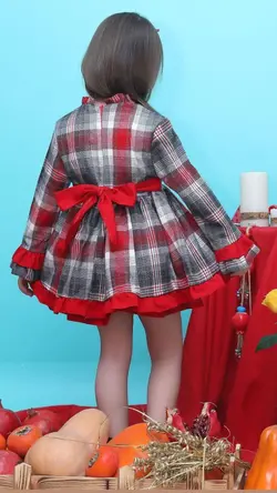 پیراهن دخترانه مدل دو‌پاپیونی آریسان 🍉