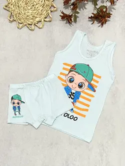 ست زیرپوش و شورت پسرانه طرح پسر