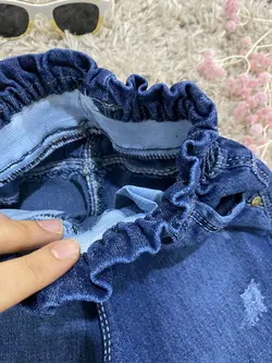 شلوارک جین دخترانه کمرهویجی یلدا