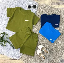 ست کراپ و شلوارک دخترانه نایک