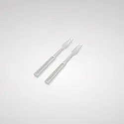 چنگال پلاستیکی سفید دو شاخه
