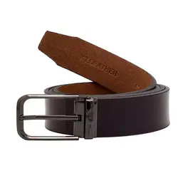 کمربند مردانه قلابدار چرم طبیعی 3.4 سانت KT601NU297