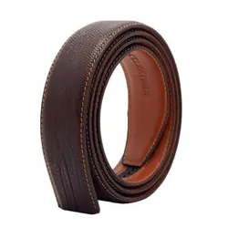 تسمه کمربند ریلی چرم طبیعی لیزارد قهوه ای KT1444NU