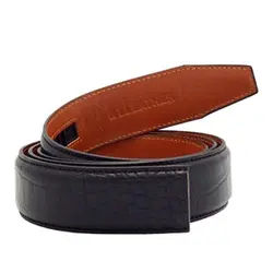 تسمه کمربند ریلی چرم طبیعی مشکی کروکو KT1401NU