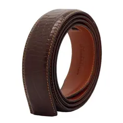 تسمه کمربند ریلی چرم طبیعی کروکو قهوه ای KT1399NU