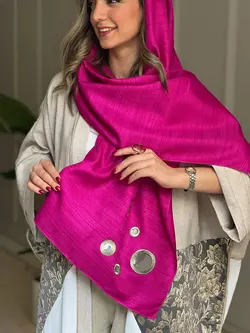 شال تافته سرخابی با اکسسوری آینه