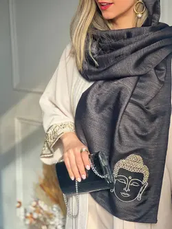 شال تافته مشکی با اکسسوری چهره