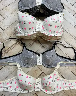 سوتین فنردار پد دار دخترانه سوپرنخ مارک معتبر لعیا(جین ۱۲تایی)