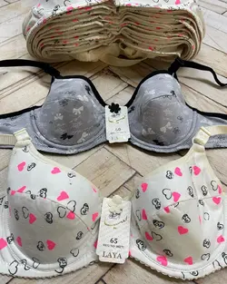 سوتین فنردار پد دار دخترانه سوپرنخ مارک معتبر لعیا(جین ۱۲تایی)