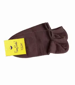 جوراب قوزکی زنانه نخی funny socks فانی ساکس ساده کد BR-435 قهوه ای