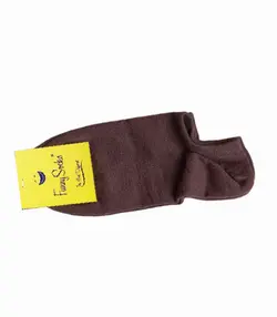 جوراب قوزکی زنانه نخی funny socks فانی ساکس ساده کد BR-435 قهوه ای