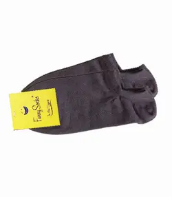 جوراب قوزکی زنانه نخی funny socks فانی ساکس ساده کد S-435 خاکی