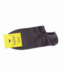 جوراب قوزکی زنانه نخی funny socks فانی ساکس ساده کد S-435 خاکی
